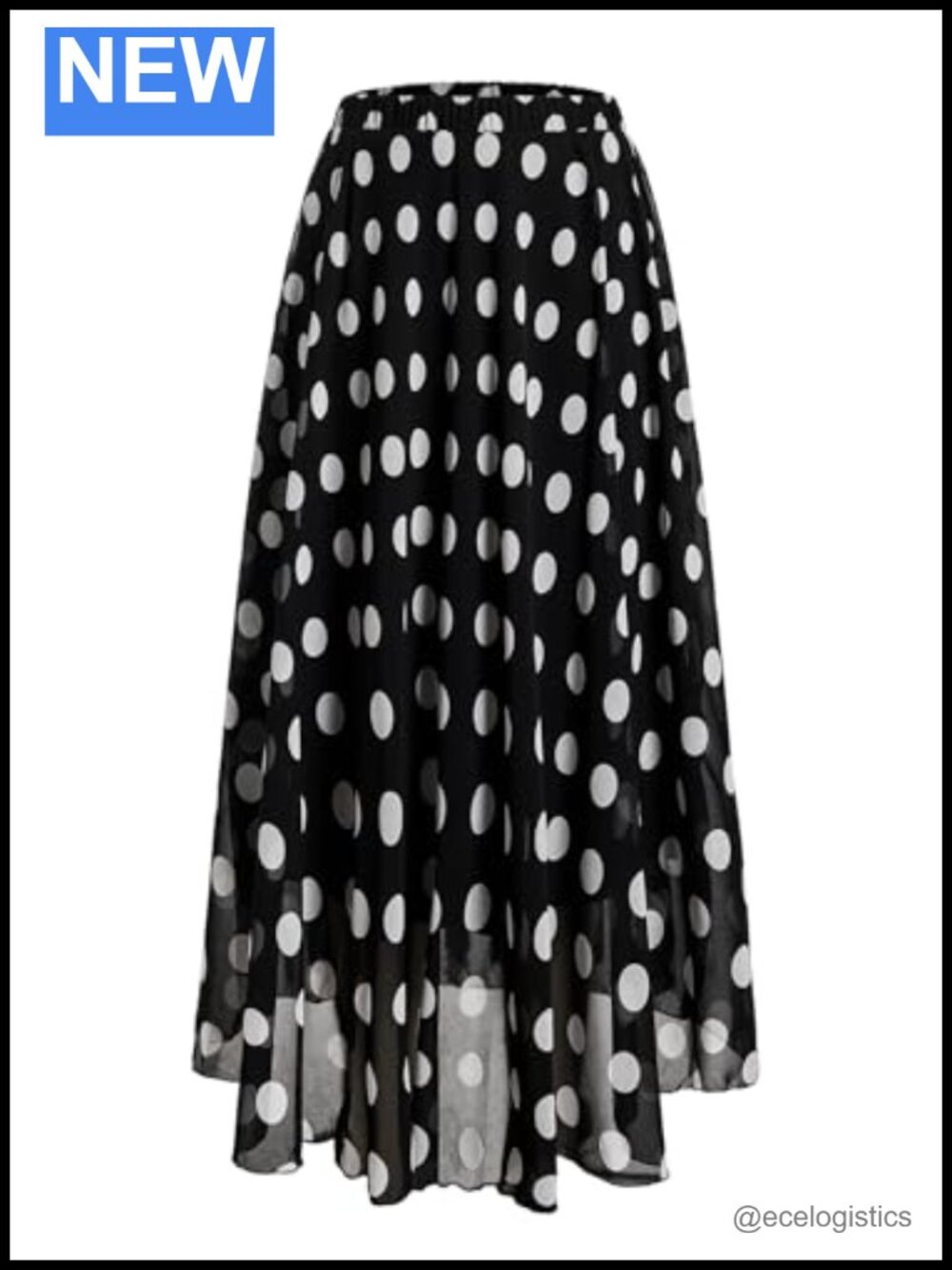 Plus Size Leopard Maxi Skirt Pleated High Elastic Waist Flowy Chiffon